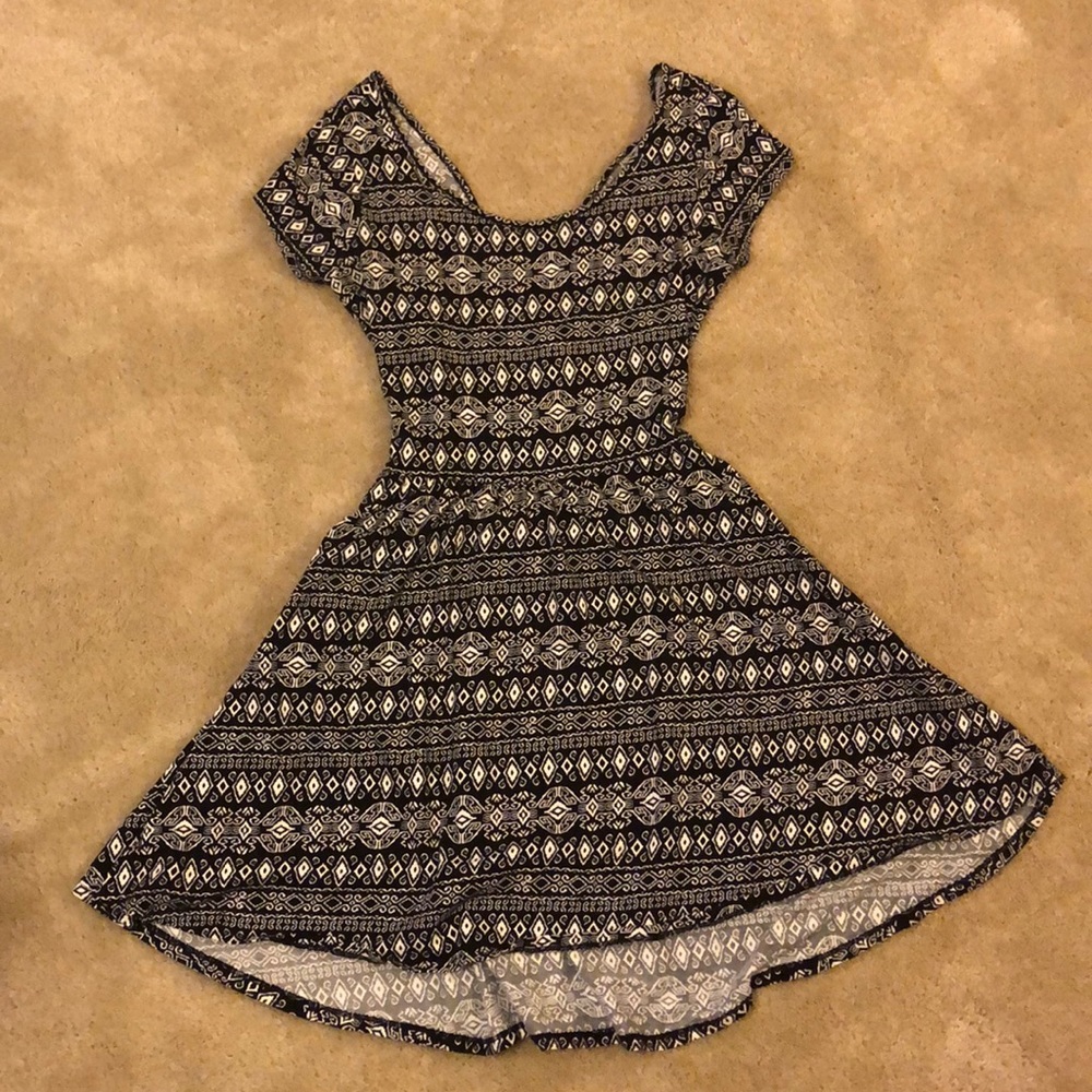 Black and White Skater Dress